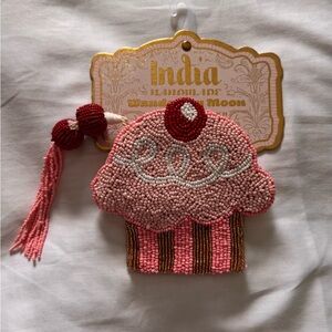 Viral Beaded Cupcake Keychain with Tassel